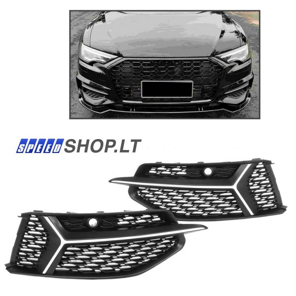 AUDI A6 C8 RS stiliaus bamberio šoninės grotelės